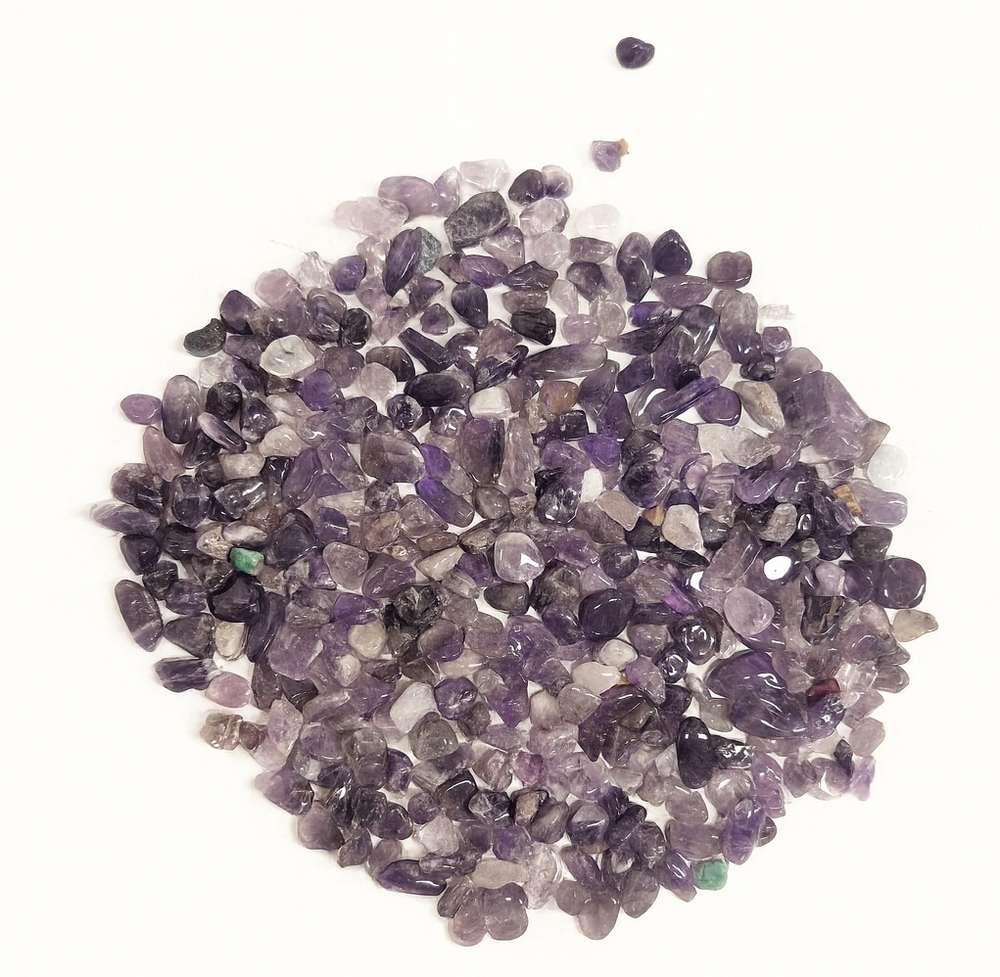 Gepolijste amethist clusters 8-12 mm in zak van 250 gram, diepaarse edelstenen voor rust, meditatie en spirituele groei
