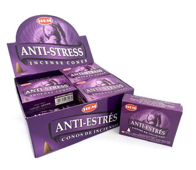 HEM Anti Stress Wierook Kegels / Cones - Voordeelbox (12 Pakjes / 120 Kegels)