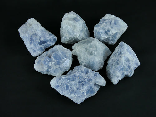 Blauwe Calciet Ruw - 7 Stuks - 5,08kg / 8-13cm - Werkelijke set gefotografeerd