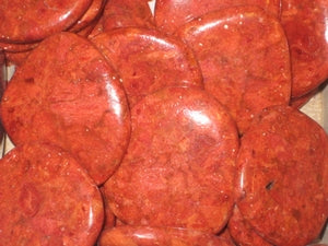 Platte steen Bloedkoraal ca 4cm