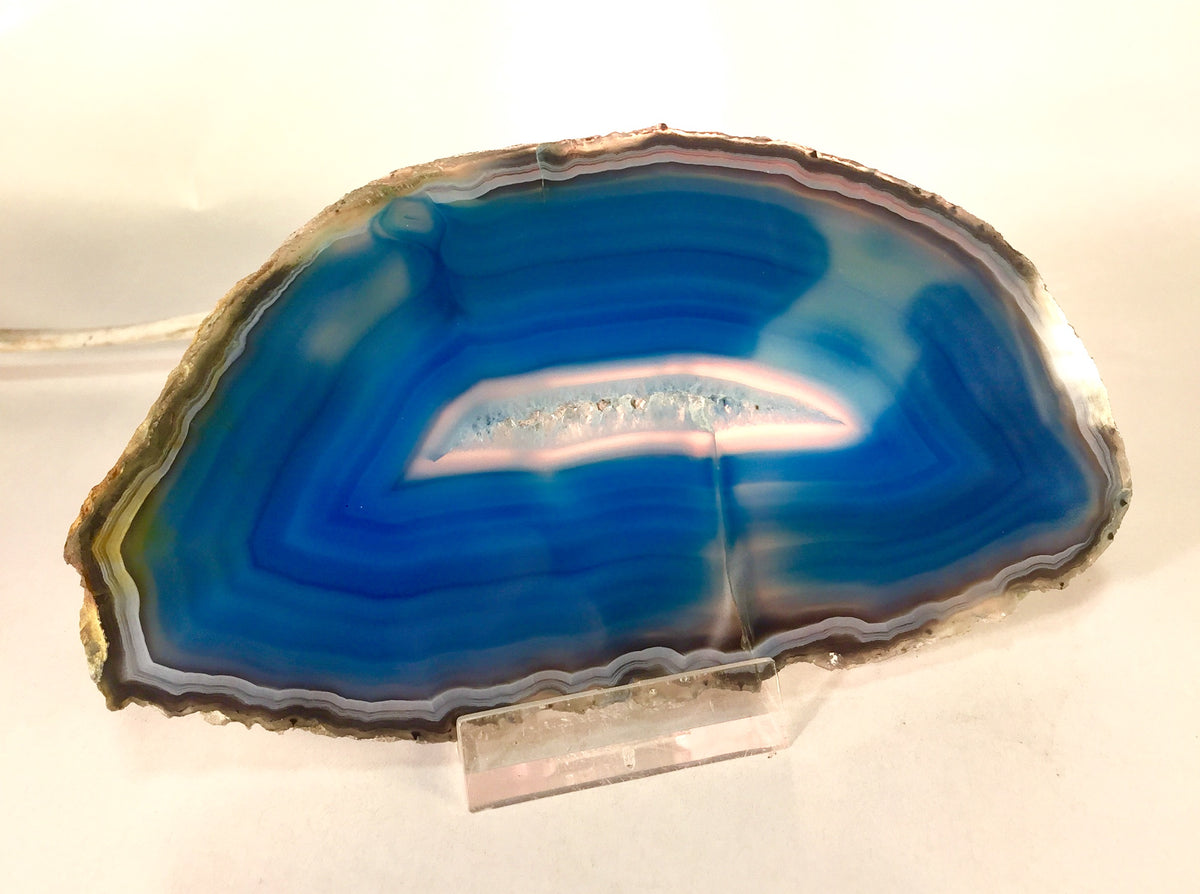 Agaat Schijf Blauw - 14x8x0,5cm