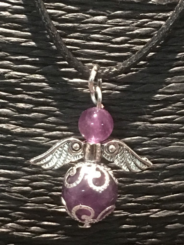 Hanger Amethist / Amethyst Engel - Handgemaakt