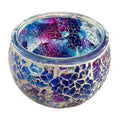 Handgemaakte Aurora Glow mozaïek theelichthouder met iriserende mozaïektinten, 11x11x9 cm, 370 gram
