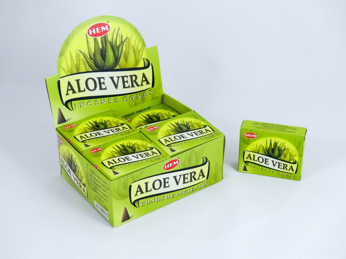 HEM Wierook Kegels / Cones - Aloe Vera - Voordeelbox (12 Pakjes / 120 Kegels)