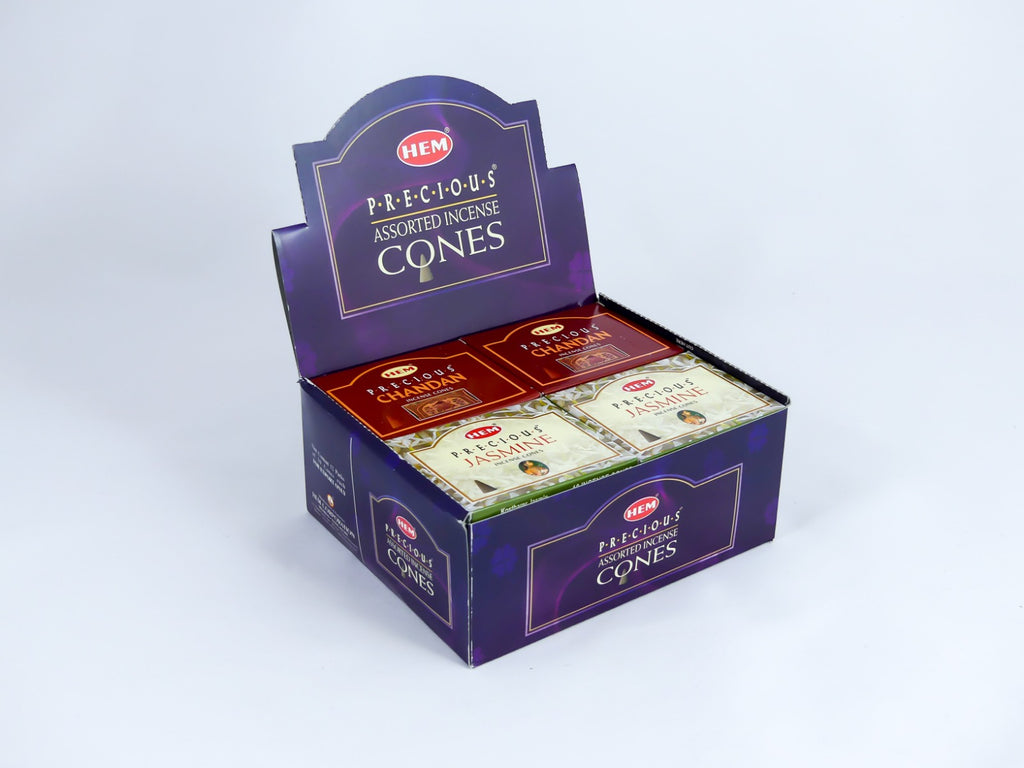 HEM Wierook Kegels / Cones - Assortiment / Assorted (Precious) - Voordeelbox (12 Pakjes / 120 Kegels)
