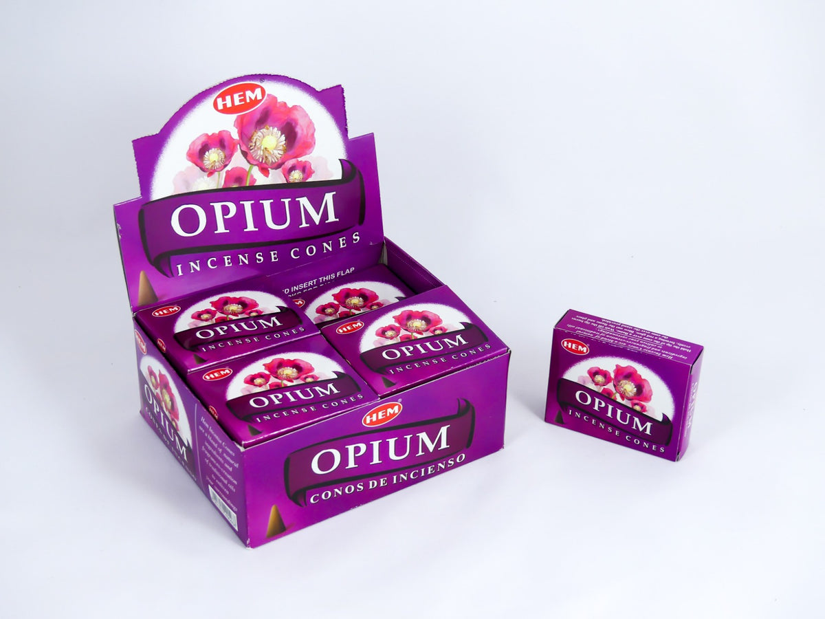 HEM Wierook Kegels / Cones - Opium - Voordeelbox (12 Pakjes / 120 Kegels)