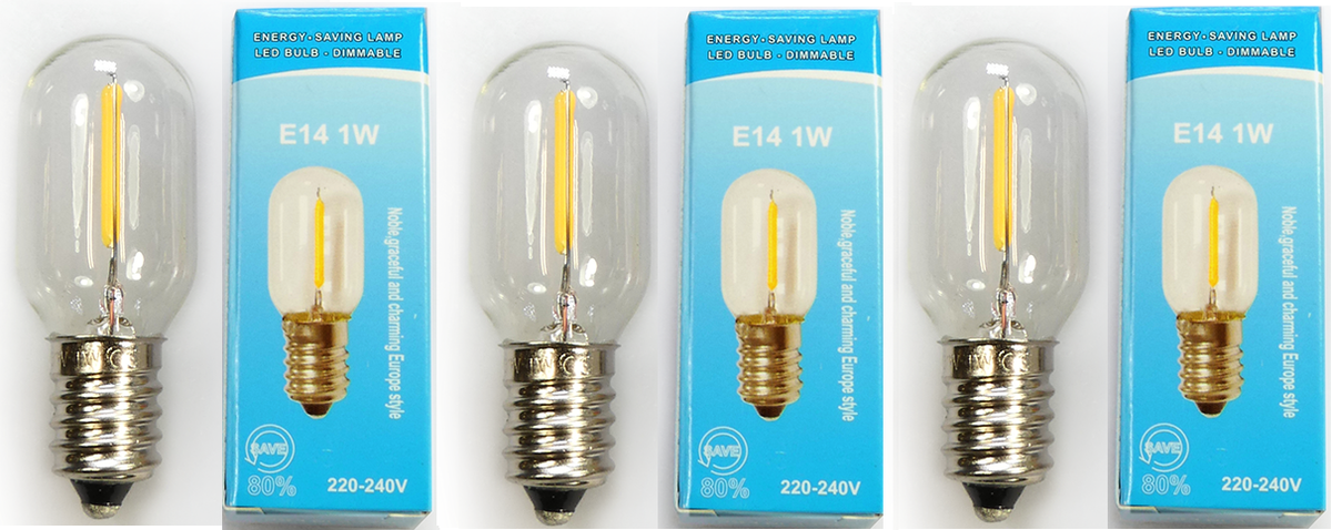 3x LedLamp Klein Dimbaar / Lamp LED E14 Fitting Smal - 0.5 Watt 50 lumen 2700K - Zacht Warm Wit Licht - Geschikt voor o.a. Koelkast, Afzuigkap, Naaimachine, Nachtlamp en Zoutlamp
