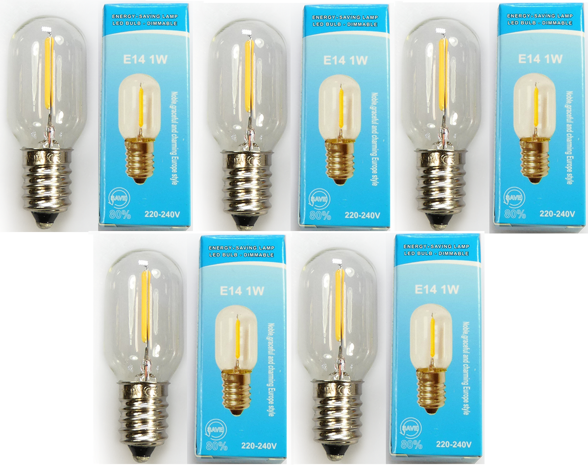 5x LedLamp Klein Dimbaar / Lamp LED E14 Fitting Smal - 1 Watt 50 lumen 2700K - Zacht Warm Wit Licht - Geschikt voor o.a. Koelkast, Afzuigkap, Nachtlamp en Zoutlamp