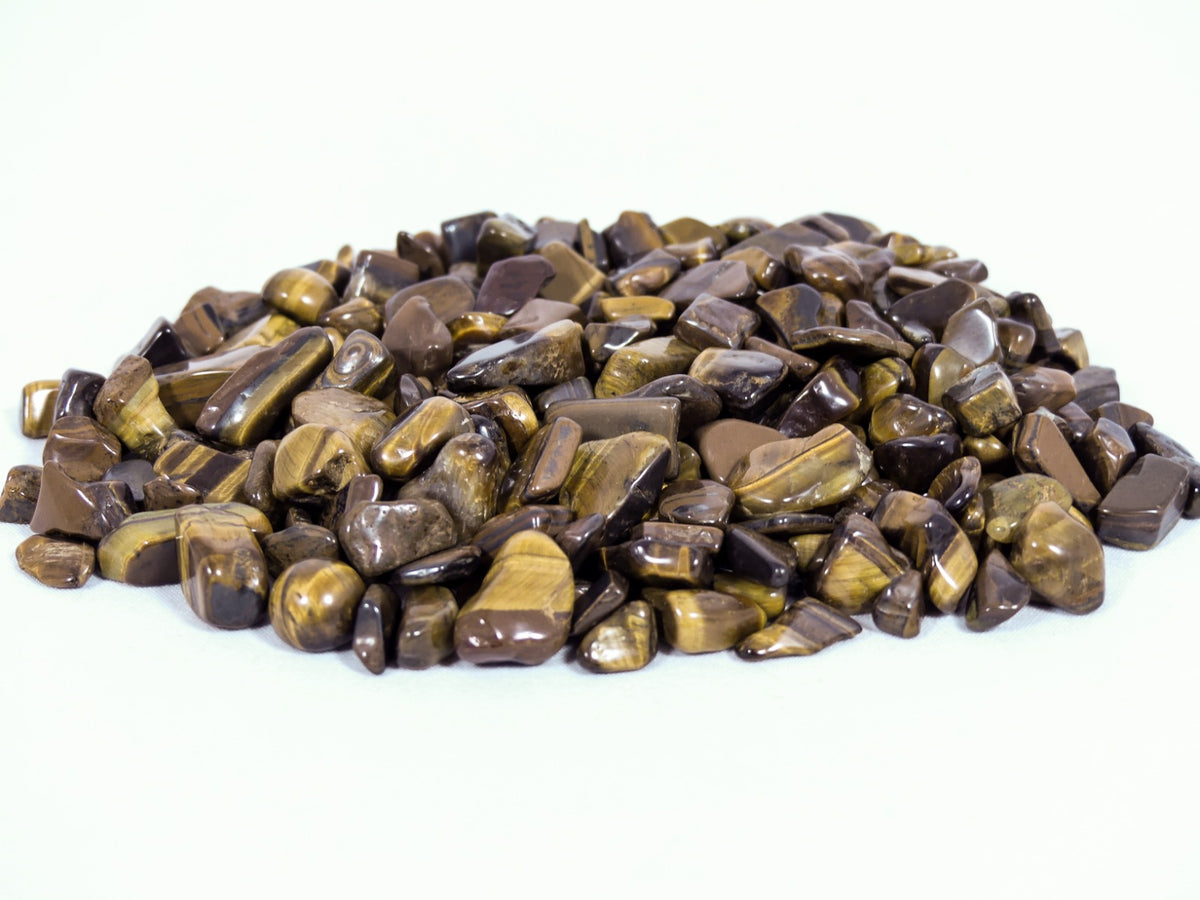 Tijgeroog Trommelstenen Klein (8 - 12mm) - Gepolijst - Voordeelzak van 500gr