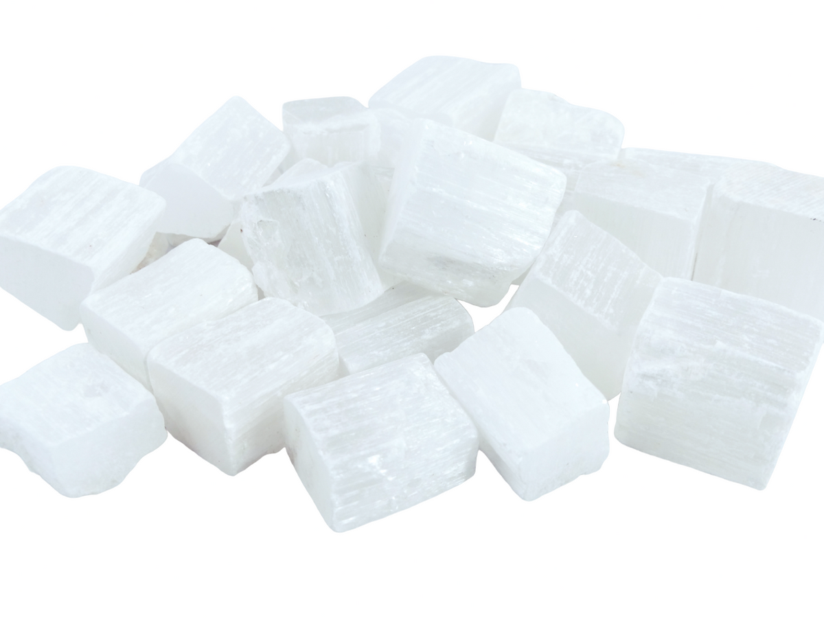 Witte Seleniet Stukjes (1,5 - 5cm) - Gezaagd - Voordeelzak van 1kg
