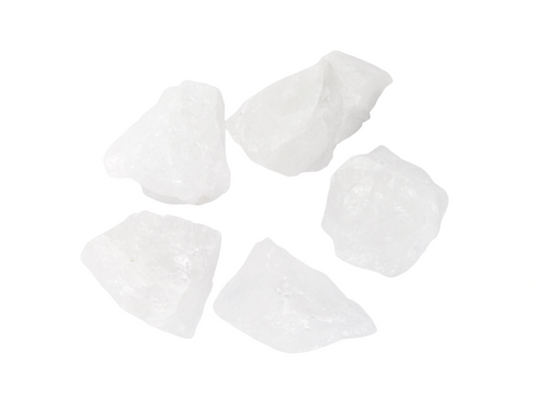 Bergkristal - 5 Ruwe Stenen á 4-6cm per Stuk - Zakje á ca. 300-310gr - Ruw - A-Kwaliteit 