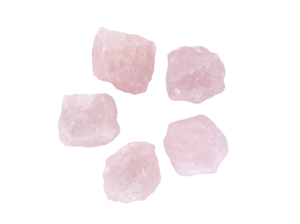 Rozekwarts - 5 Ruwe Stenen á 3,5 - 5,5cm per Stuk - Zakje á ca. 280-300gr - Ruw - A-Kwaliteit 