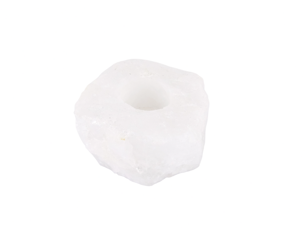 Waxinelichthouder / Theelichthouder Bergkristal - Ruw - ca. 10 tot 14cm