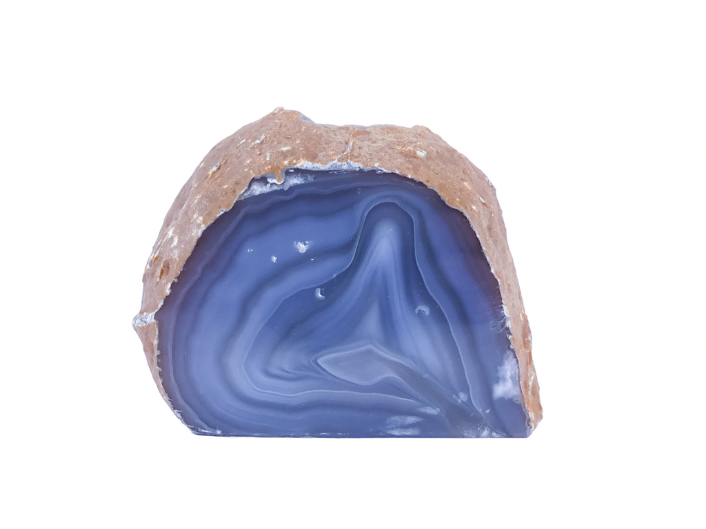 Waxinelichthouder / Theelichthouder Agaat Naturel - Geode - ca. 10x11x9cm - Individueel Gefotografeerd