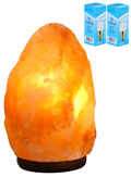 Zoutlamp 1-2kg met 2x Gloeilamp - 100% Himalaya Zout - Tafellamp van Natuurlijk Haliet Zoutkristal met Sfeervol Warm Licht - Extra Lange Kabel 1.8mtr - ca. 15x10cm