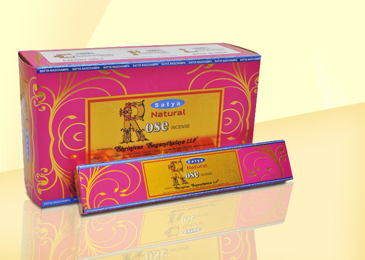 SATYA Natural Rose - Natuurlijke Wierook - Groothandel Box - 12x15 gram (NIEUW)
