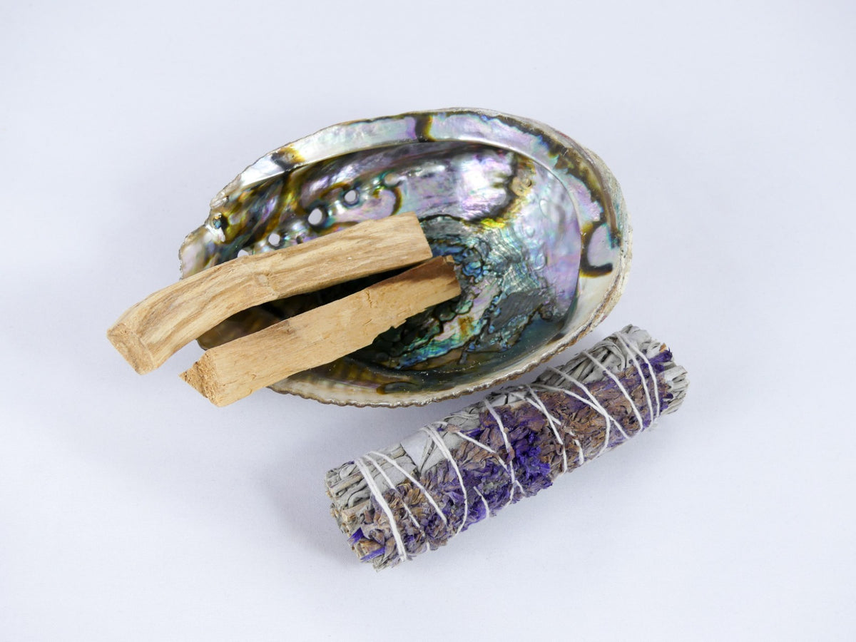Set Abalone - Abalone Schelp, Smudgestick en Palo Santo Hout