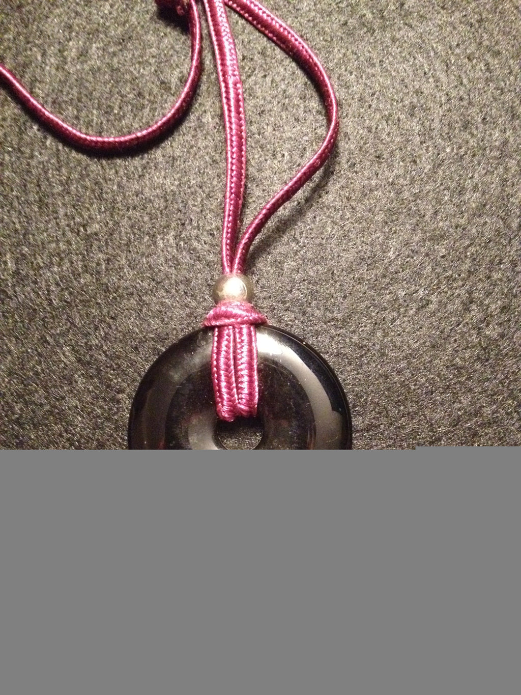 Rookkwarts hanger met gevlochten Katoen ketting (Handgemaakt)