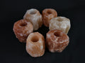 6x Waxinelichthouder / Theelichthouder Zoutsteen Himalaya - Groot 1-1,5kg 10x8cm