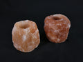 2x Waxinelichthouder / Theelichthouder Zoutsteen Himalaya - Groot 1-1,5kg 10x8cm