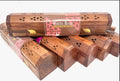 Houten wierook gift set met decoratieve kist en 20 White Rose wierookstokjes, 30x5,5x5 cm, met messing olifant-inlay, luxe cadeau
