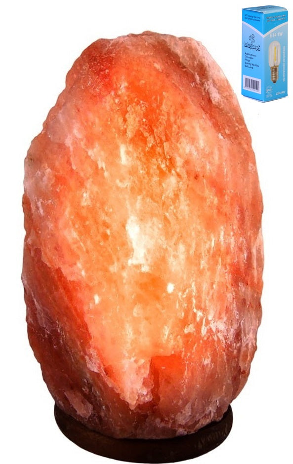 Zoutlamp GROOT XXL 15-18kg met LEDLAMP - Himalaya Zout 100% Natuurlijk - Tafellamp met led lamp van Natuurlijk Haliet Zoutkristal met Sfeervol Warm Licht - Extra Lange Kabel 1.8mtr - c.a. 37x24cm