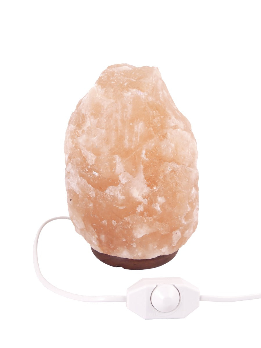 Zoutlamp met DIMMER 4 tot 6kg - Haliet Zoutsteen uit Himalaya - c.a. 20x15cm