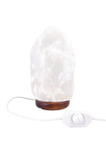 Zoutlamp met DIMMER Wit 8 tot 10kg - Witte Zoutsteen Lamp van Zout uit Dode Zee - ca. 31x18cm