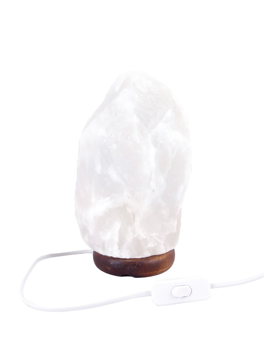 Zoutlamp Wit 6 tot 8kg - Witte Zoutsteen Lamp van Zout uit Dode Zee - ca. 27x17cm
