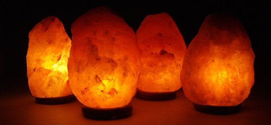15% Korting! - 4 x Zoutlamp 2 tot 4kg - Himalayazout / Zoutsteen (Haliet) - ca. 22x12cm per stuk
