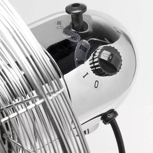 Bestron DFS45S - Retro Statiefventilator - roestvrijstaal/zilver