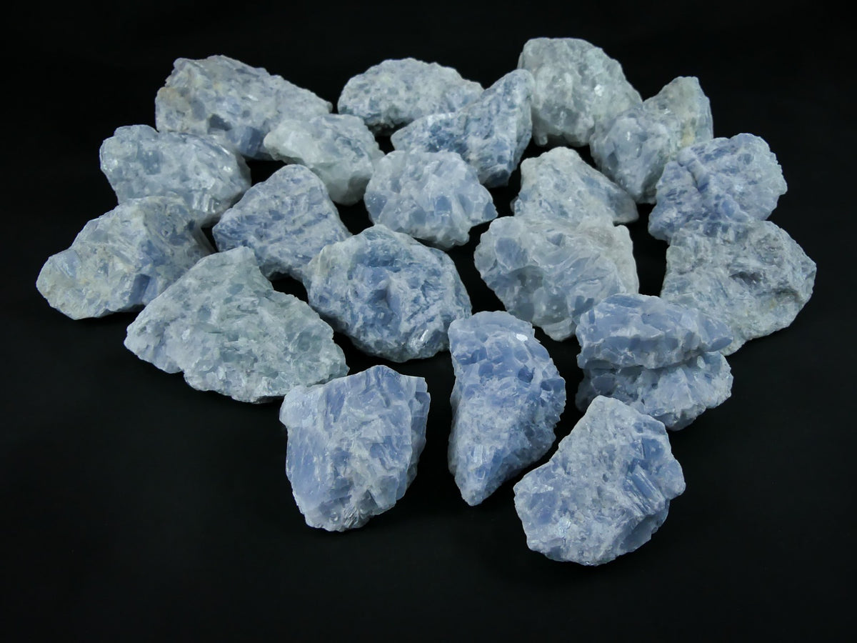 Blauwe Calciet Ruw - 20 Stuks - 10,2kg / 6-15cm - Werkelijke set gefotografeerd