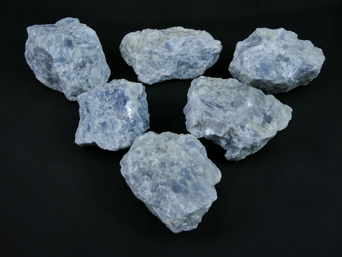 Blauwe Calciet Ruw - 6 Stuks - 10,77kg / 15-20cm - Werkelijke set gefotografeerd