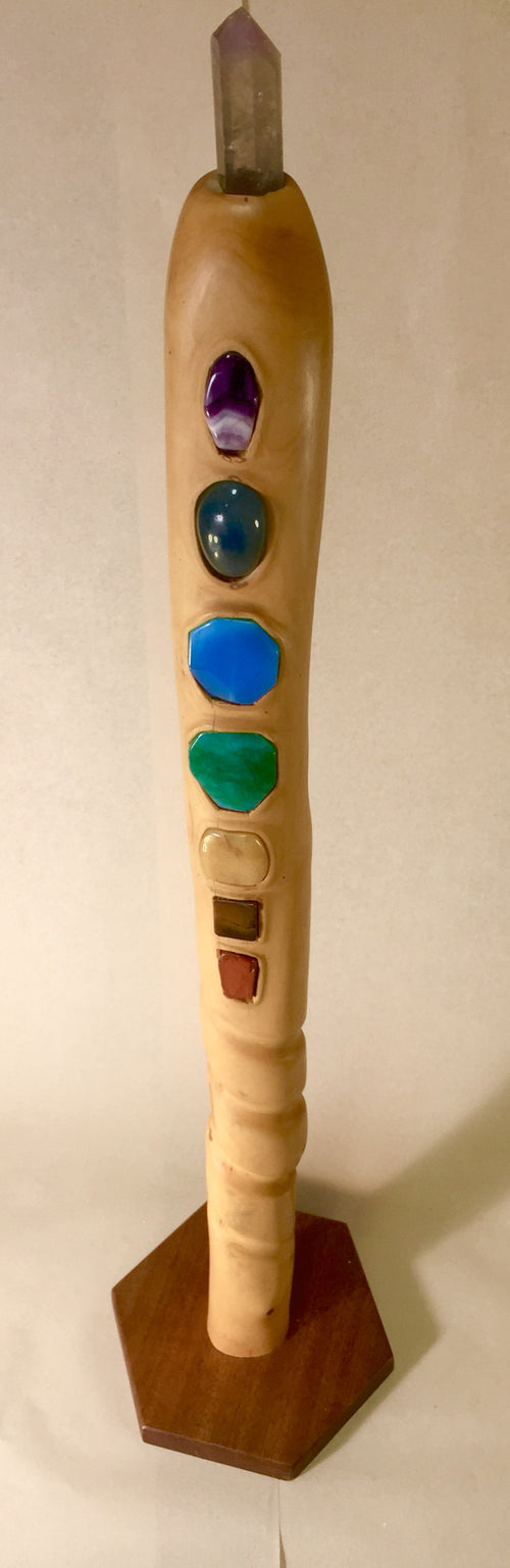 Chakra Stick - Handgemaakt uit Exclusief Buxushout - 1200gr 69x5cm