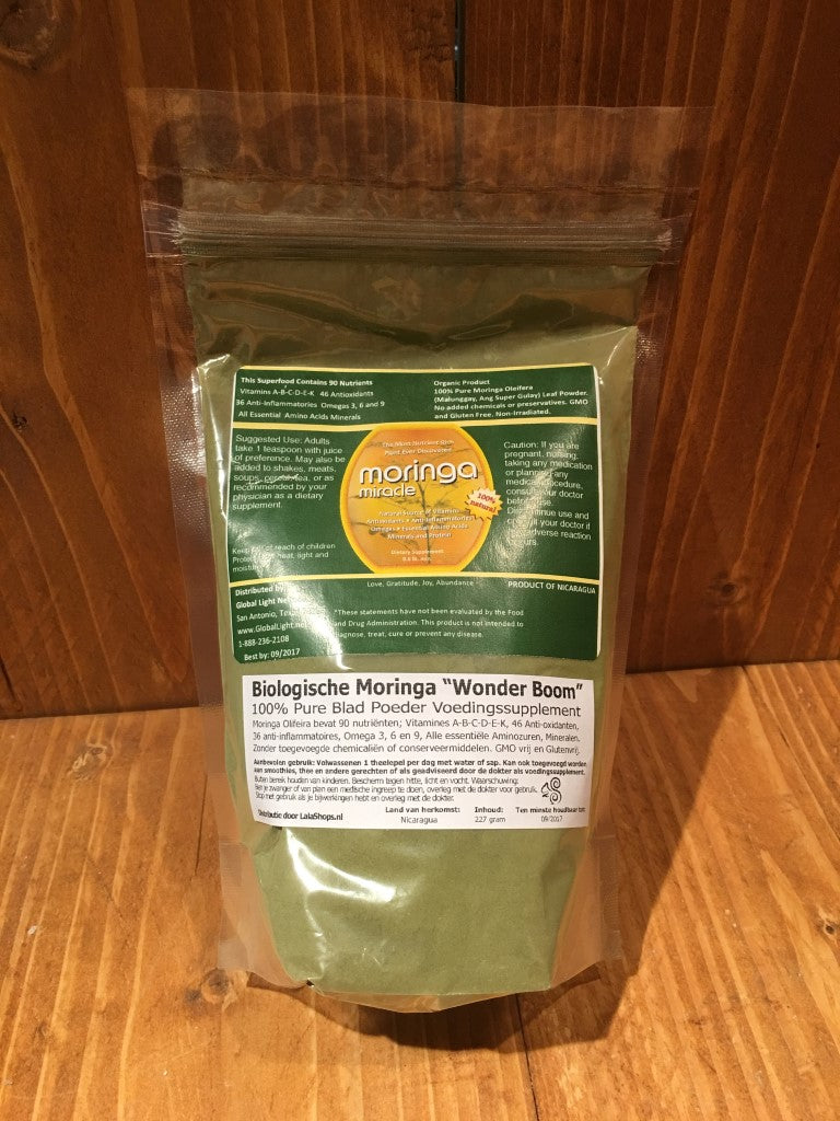 Moringa Bladpoeder gekweekt in vulkanische bodem - 227 gram