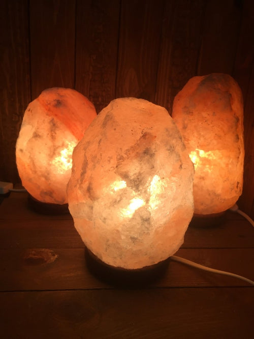 15% Korting! - 4 x Zoutlamp 1 tot 2 kg - Himalayazout / Zoutsteen (Haliet) - c.a. 17x11cm per stuk