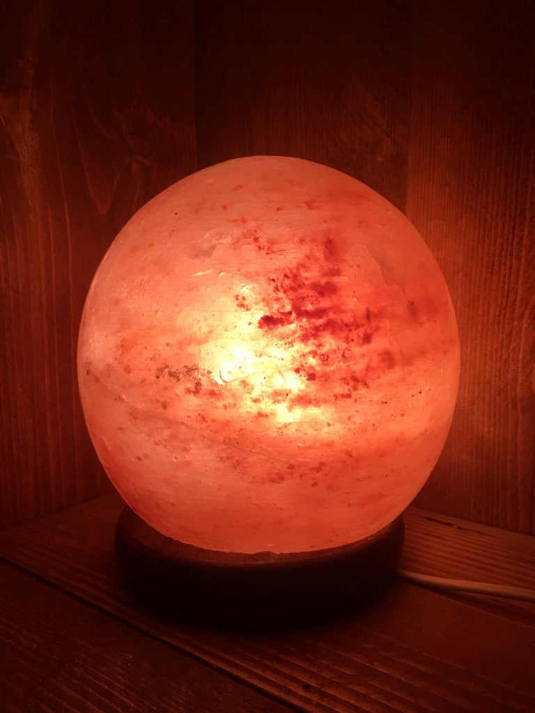 Zoutlamp Rond / Bol - Extra Groot - Himalaya Zoutsteen (Haliet) - c.a. 8kg 20x18cm