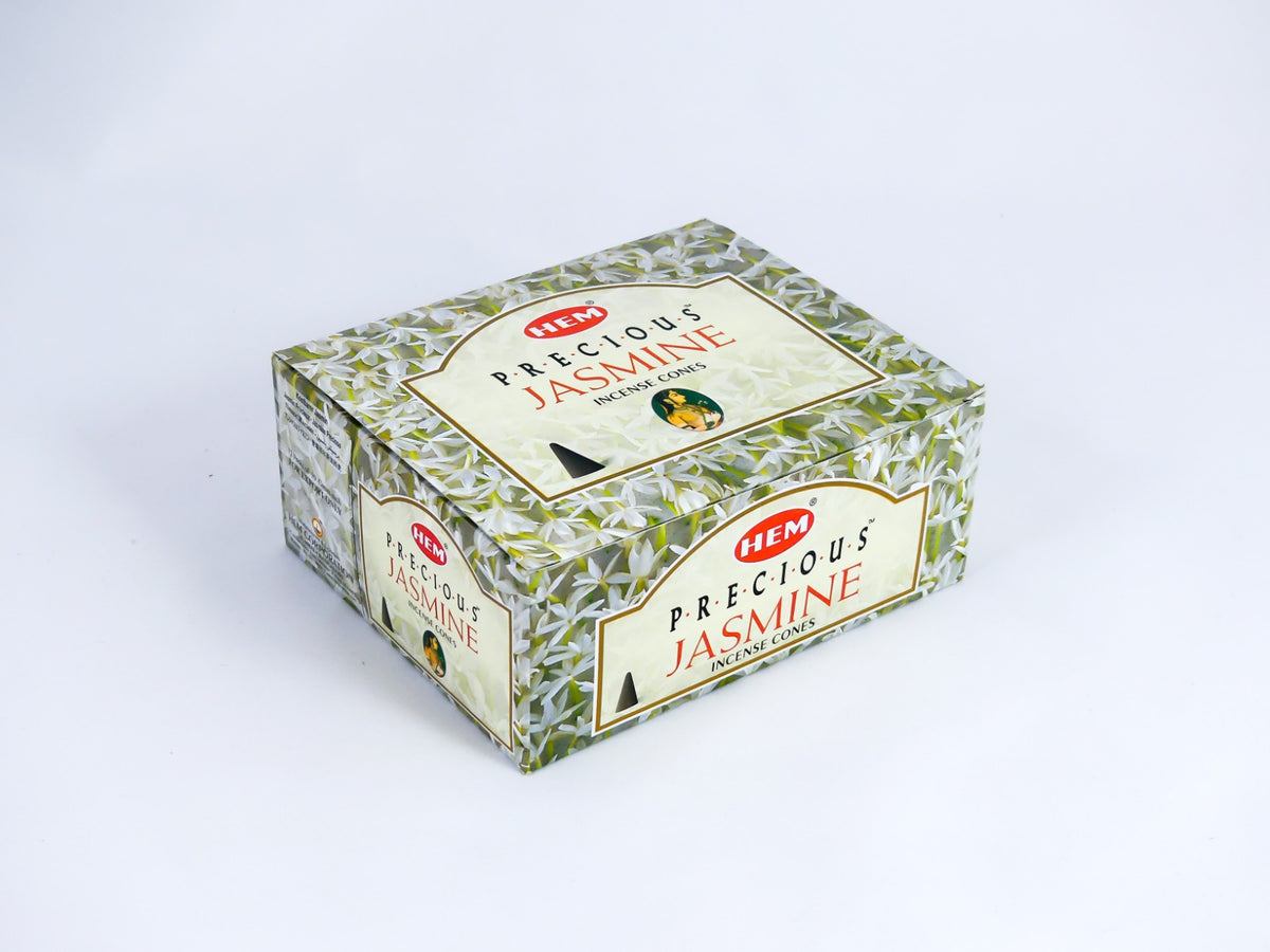 HEM Wierook Kegels / Cones - Jasmijn / Jasmine (Precious) - Voordeelbox (12 Pakjes / 120 Kegels)