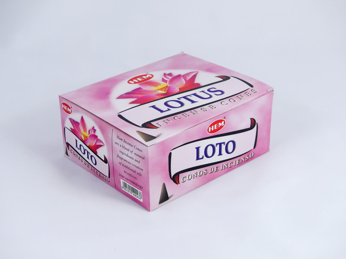 HEM Wierook Kegels / Cones - Lotus - Voordeelbox (12 Pakjes / 120 Kegels)