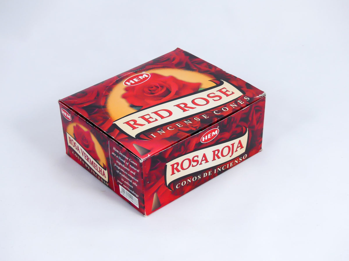 HEM Wierook Kegels / Cones - Rode Roos / Red Rose - Voordeelbox (12 Pakjes / 120 Kegels)