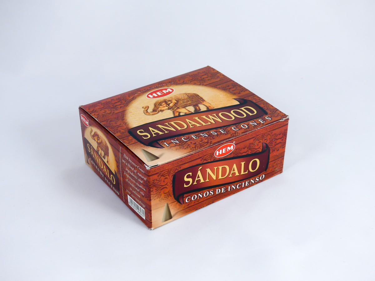 HEM Wierook Kegels / Cones - Sandelhout / Sandalwood - Voordeelbox (12 Pakjes / 120 Kegels)