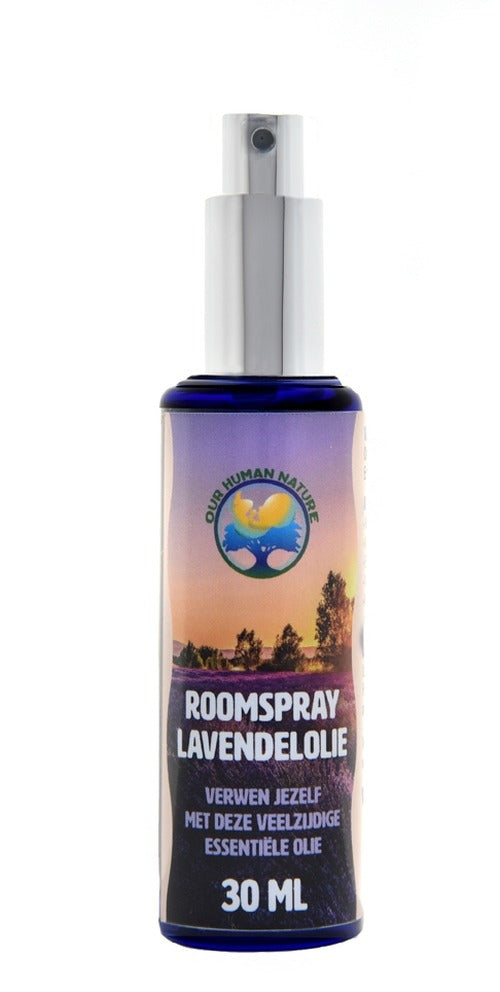 Lavendel Spray van Our human nature 30 ml – Compacte Roomspray voor Ontspanning, Frisheid en Onderweg
