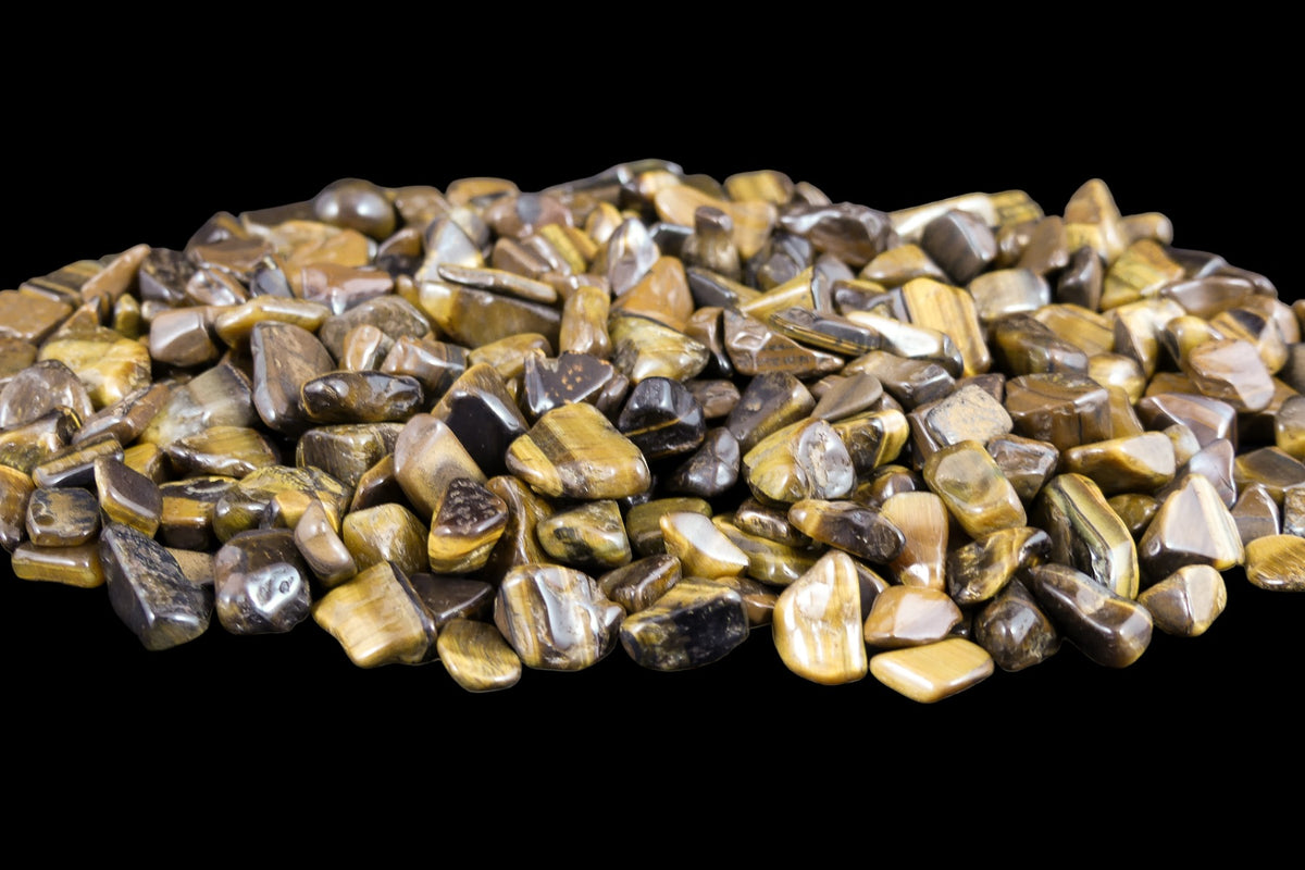 Tijgeroog Trommelstenen Klein (8 - 12mm) - Gepolijst - Voordeelzak van 500gr