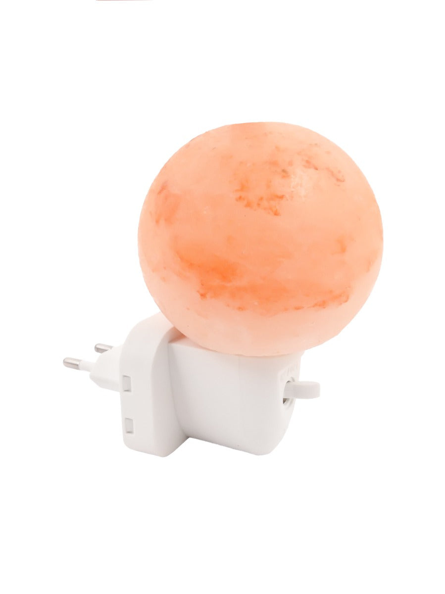 Zoutlamp BOL - Nachtlampje met Aan / Uit Schakelaar en Ledlampje - Kinderkamer - Hal - Slaapkamer - Himalayazout - Energie zuinig!