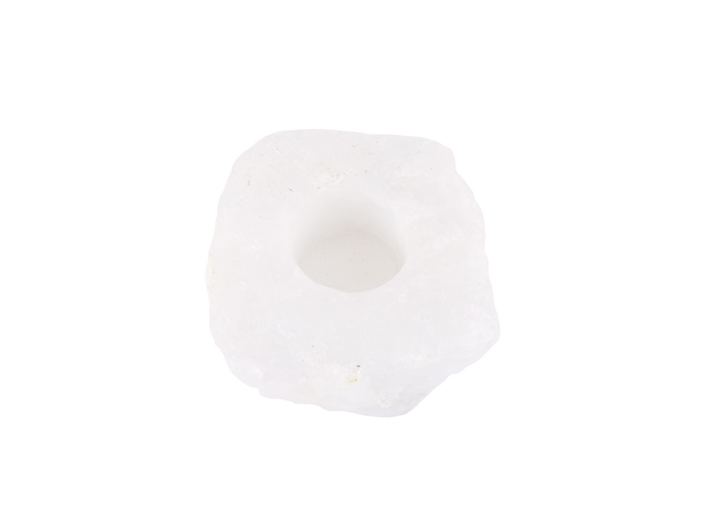 Waxinelichthouder / Theelichthouder Bergkristal - Ruw - ca. 10 tot 14cm