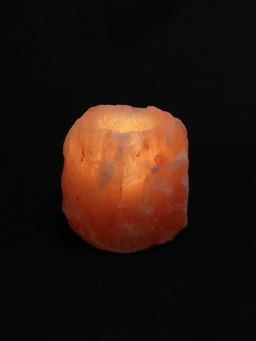 2x Waxinelichthouder / Theelichthouder Zoutsteen Himalaya - Groot 1-1,5kg 10x8cm