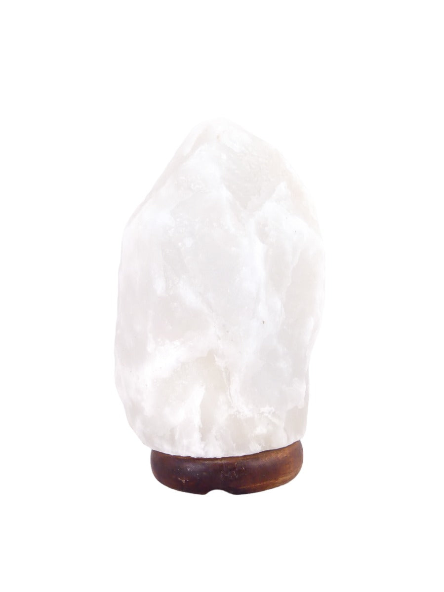 Zoutlamp met DIMMER Wit 8 tot 10kg - Witte Zoutsteen Lamp van Zout uit Dode Zee - ca. 31x18cm