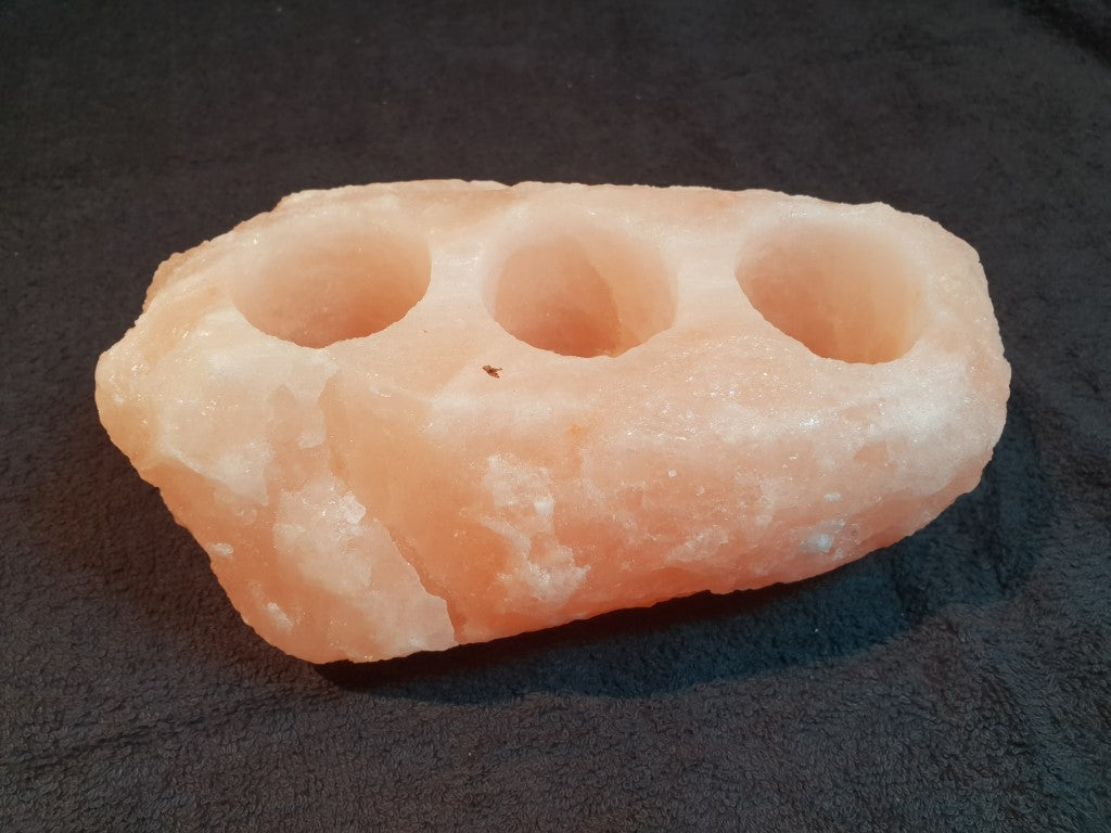 Waxinelichthouder / Theelichthouder Himalayazout voor 3 Kaarsjes - Langwerpig - c.a. 2.5kg 8x20cm