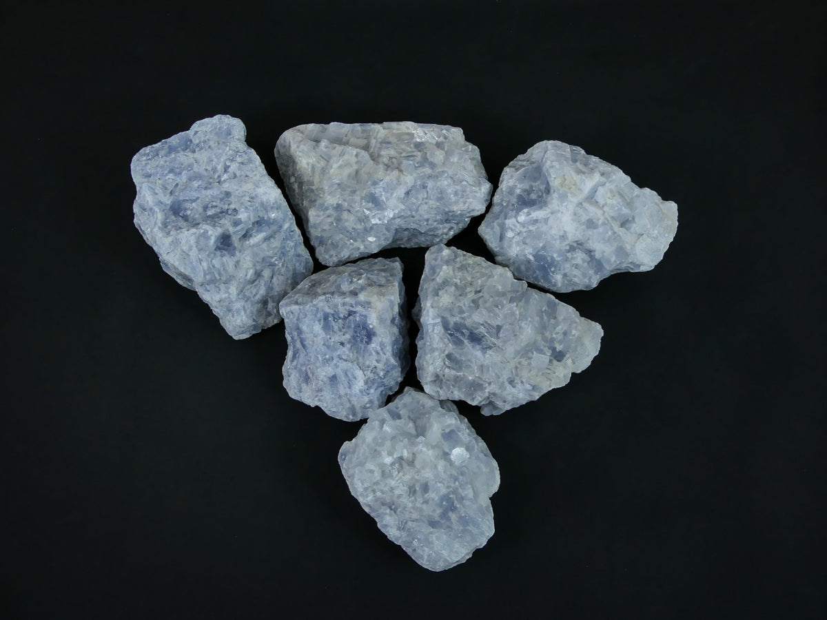 Blauwe Calciet Ruw - 6 Stuks - 10,77kg / 15-20cm - Werkelijke set gefotografeerd
