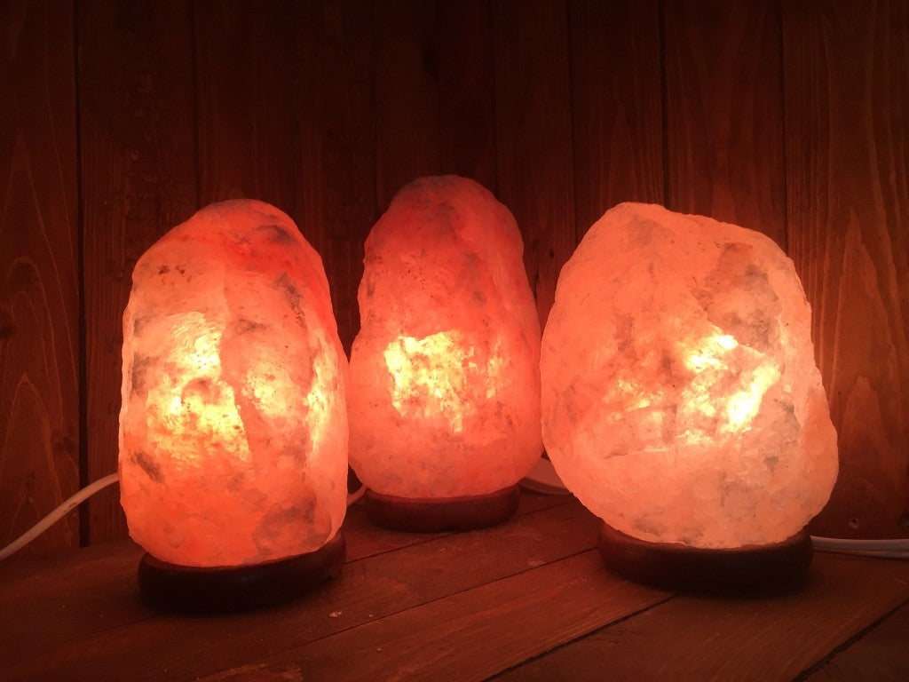 15% Korting! - 4 x Zoutlamp 1 tot 2 kg - Himalayazout / Zoutsteen (Haliet) - c.a. 17x11cm per stuk